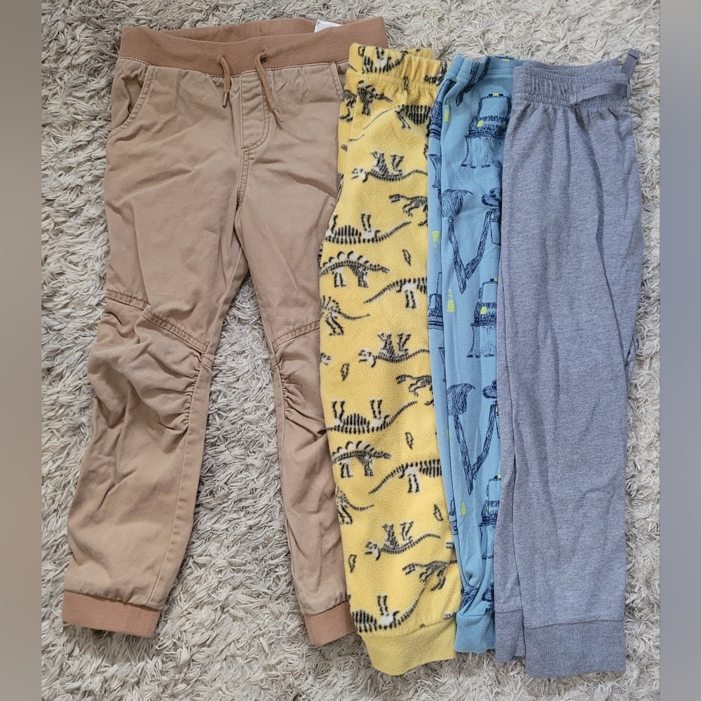 Kids Pants Multipack — Tan, Yellow, Light Blue & Gray